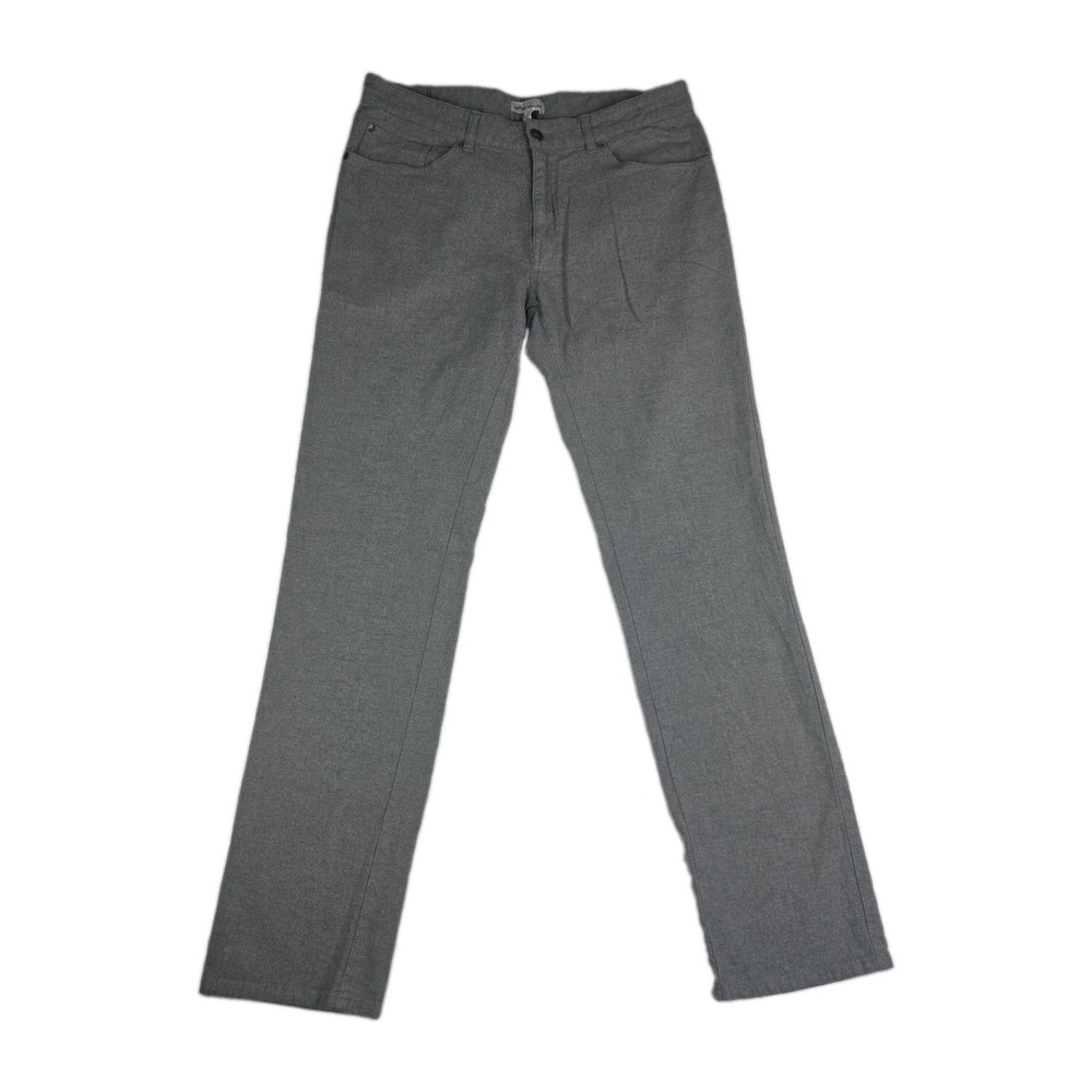 Peter Millar Flannel 5 Pocket Pants Men's 33x32 Gray Chino Preppy Stretch Golf